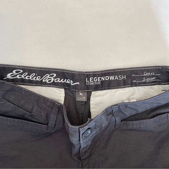 Eddie Bauer Dark Gray Curvy Straight Pants Women’s Size 6 - Picture 6 of 7
